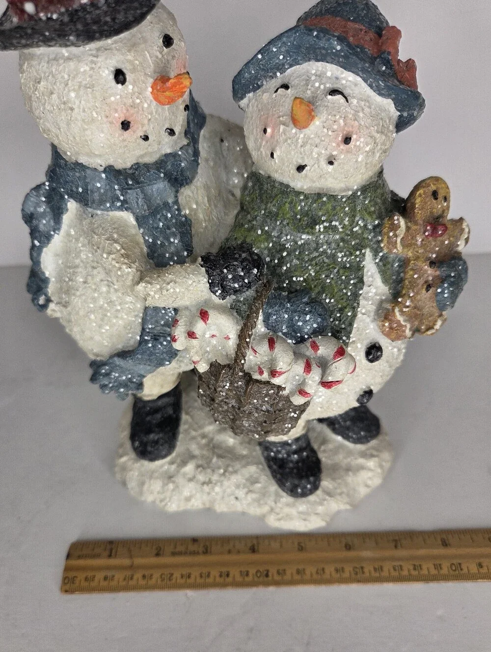 Snowman Couple In Love Holiday Figurine Set Mr And Mrs Christmas Gingerbread
